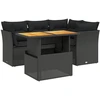 Image de vidaXL Ensemble de salon de jardin 5 pièces avec coussins noir poly rotin