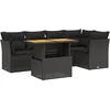 Image de vidaXL Ensemble de salon de jardin 5 pièces avec coussins noir poly rotin