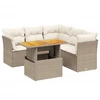 Image de vidaXL Ensemble de salon de jardin 5 pièces avec coussins Beige Poly Rattan