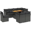 Image de vidaXL Ensemble de salon de jardin 9 pièces avec coussins noir poly rotin