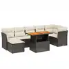 Image de vidaXL Ensemble de jardin canapé 8 pièces avec coussins noir poly rotin