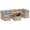 Image de vidaXL Ensemble de jardin canapé 8 pièces avec coussins Beige Poly Rattan