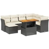Image de vidaXL Ensemble de jardin canapé 8 pièces avec coussins noir poly rotin