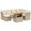 Image de vidaXL Ensemble de jardin canapé 8 pièces avec coussins Beige Poly Rattan