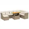 Image de vidaXL Ensemble de salon de jardin 9 pièces avec coussins beige Poly rotin