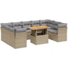 Image de vidaXL Ensemble de salon de jardin 10 pièces avec coussins Beige Poly Rattan