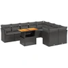 Image de vidaXL Ensemble de 10 canapés de jardin avec coussins noir poly rotin
