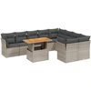 Image de vidaXL Ensemble de salon de jardin 10 pièces avec coussins Gris Poly Rattan