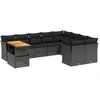Image de vidaXL Ensemble de 10 canapés de jardin avec coussins noir poly rotin