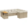 Image de vidaXL Ensemble de salon de jardin 10 pièces avec coussins Beige Poly Rattan
