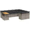 Image de vidaXL Ensemble de salon de jardin 10 pièces avec coussins Gris Poly Rattan