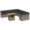 Image de vidaXL Ensemble de salon de jardin 11 pièces avec coussins Gris Poly rotin