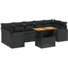 Image de vidaXL Ensemble de jardin canapé 8 pièces avec coussins noir poly rotin