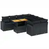 Image de vidaXL Ensemble de salon de jardin 9 pièces avec coussins noir poly rotin
