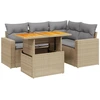 Image de vidaXL Ensemble de salon de jardin 5 pièces avec coussins Beige Poly Rattan