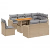 Image de vidaXL Ensemble de salon de jardin 9 pièces avec coussins beige Poly rotin