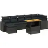 Image de vidaXL Ensemble de jardin canapé 8 pièces avec coussins noir poly rotin