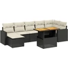 Image de vidaXL Ensemble de jardin canapé 8 pièces avec coussins noir poly rotin