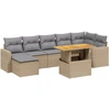 Image de vidaXL Ensemble de jardin canapé 8 pièces avec coussins Beige Poly Rattan