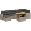 Image de vidaXL Ensemble de jardin canapé 8 pièces avec coussins Gris Poly rotin