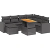Image de vidaXL Ensemble de jardin canapé 8 pièces avec coussins noir poly rotin