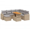 Image de vidaXL Ensemble de jardin canapé 8 pièces avec coussins Beige Poly Rattan