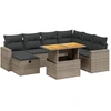 Image de vidaXL Ensemble de jardin canapé 8 pièces avec coussins Gris Poly rotin