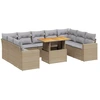 Image de vidaXL Ensemble de salon de jardin 10 pièces avec coussins Beige Poly Rattan