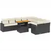 Image de vidaXL Ensemble de 10 canapés de jardin avec coussins noir poly rotin