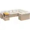 Image de vidaXL Ensemble de salon de jardin 10 pièces avec coussins Beige Poly Rattan