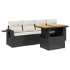 Image de vidaXL Ensemble de salon de jardin 5 pièces avec coussins noir poly rotin