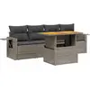 Image de vidaXL Ensemble de salon de jardin 5 pièces avec coussins Beige Poly Rattan