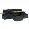 Image de vidaXL Ensemble de salon de jardin 6 pièces avec coussins noir poly rotin