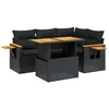 Image de vidaXL Ensemble de salon de jardin 5 pièces avec coussins noir poly rotin