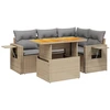 Image de vidaXL Ensemble de salon de jardin 5 pièces avec coussins Beige Poly Rattan