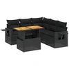 Image de vidaXL Ensemble de salon de jardin 6 pièces avec coussins noir poly rotin