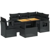 Image de vidaXL Ensemble de salon de jardin 6 pièces avec coussins noir poly rotin