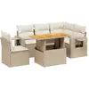 Image de vidaXL Ensemble de salon de jardin 6 pièces avec coussins Beige Poly Rattan