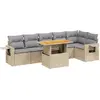 Image de vidaXL Ensemble de salon de jardin 7 pièces avec coussins Beige Poly Rattan