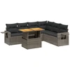 Image de vidaXL Ensemble de salon de jardin 7 pièces avec coussins Gris Poly rotin