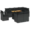 Image de vidaXL Ensemble de salon de jardin 9 pièces avec coussins noir poly rotin