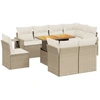 Image de vidaXL Ensemble de salon de jardin 9 pièces avec coussins beige Poly rotin
