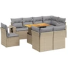 Image de vidaXL Ensemble de salon de jardin 9 pièces avec coussins beige Poly rotin