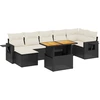 Image de vidaXL Ensemble de jardin canapé 8 pièces avec coussins noir poly rotin
