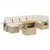 Image de vidaXL Ensemble de jardin canapé 8 pièces avec coussins Beige Poly Rattan