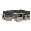 Image de vidaXL Ensemble de jardin canapé 8 pièces avec coussins Gris Poly rotin