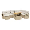 Image de vidaXL Ensemble de salon de jardin 9 pièces avec coussins beige Poly rotin