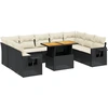 Image de vidaXL Ensemble de 10 canapés de jardin avec coussins noir poly rotin