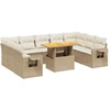 Image de vidaXL Ensemble de salon de jardin 10 pièces avec coussins Beige Poly Rattan
