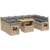 Image de vidaXL Ensemble de salon de jardin 10 pièces avec coussins Beige Poly Rattan